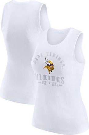 WEAR by Erin Andrews Womens WEAR by Erin Andrews White Minnesota Vikings Ribbed Graphic Tank Top at Nordstrom, Size Xx-Large