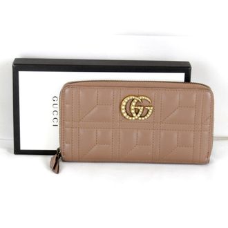 Gucci Brown Leather Long Wallet (Bi-Fold) (Pre-Owned)