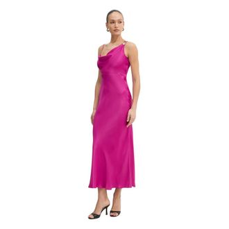 Twinset Kleedjes, Dames, Roze, M, Satin Slip Dress