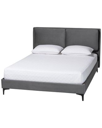 Baxton Studio Etienne Modern Velvet Queen Platform Bed