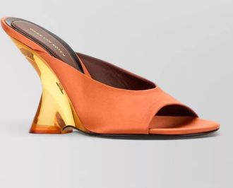 Dries Van Noten satin mules open back peep toe