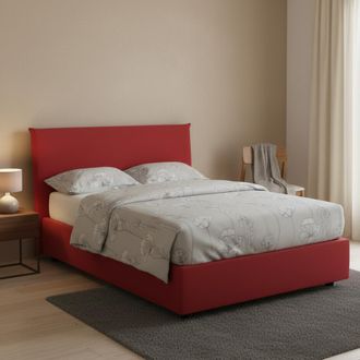 Talamo Italia Talamo Italia Cama De Plaza Y Media Asmara, Cama Contenedor Con Revestimiento De Tela, 100% Made In Italy, Apertura Frontal, Con Colch&oacute;n Cm 120x190 In