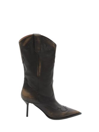 PARIS TEXAS Black Embroidered Lidia Boots