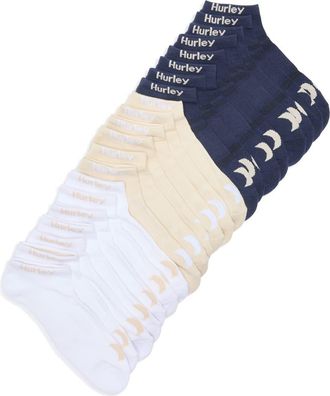 Hurley 10-Pack Half Terry Low Cut Socks in Tan Combo at Nordstrom Rack