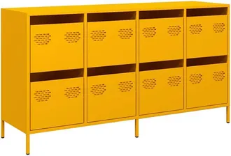 vidaXL Vidaxl - Aparador acero laminado en frío amarillo mostaza 135x39x73,5 cm
