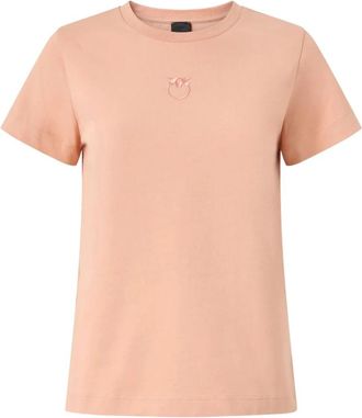 Pinko Bussolotto T-Shirt Jersey Patc - Dames - T-shirts - Roze - L - Tops