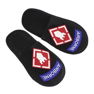Generic Cotton Slippers 20Th Engineer Brigade With Transported By Airplane Tab Portable Hotel Slippers Lightweight Anti-Slide Slipper For Holiday Home Winter 