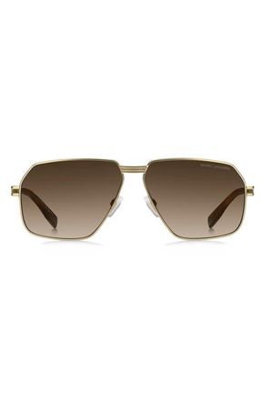 Marc Jacobs 61mm Gradient Navigator Sunglasses in Matte Gold Havana/Brown Sf at Nordstrom
