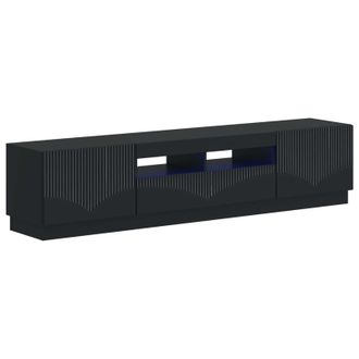vidaXL Cabinet De Tv Led De 5 Piezas Negro Madera De Ingenier&iacute;a Vidaxl