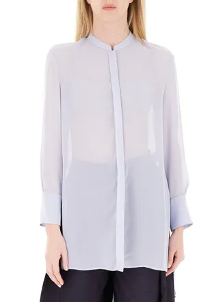 Emporio Armani Maxi Techno Georgette Long Sleeve Shirt
