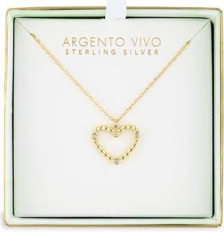 Argento Vivo Twisted Open Heart Pendant Necklace in Gold at Nordstrom Rack