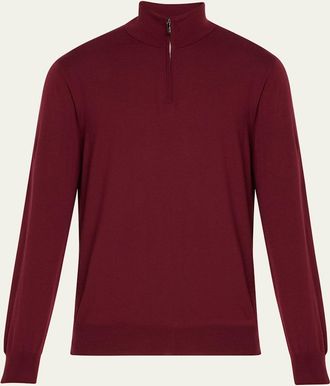 Loro Piana Mens Gift Of Kings Wool Quarter-Zip Sweater