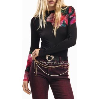 Desigual Floral T-Shirt in Black at Nordstrom, Size Medium