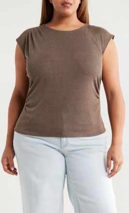 Wit & Wisdom Cap Sleeve Top in Mushroom at Nordstrom, Size 1X