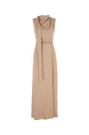 Fendi Beige satin long dress