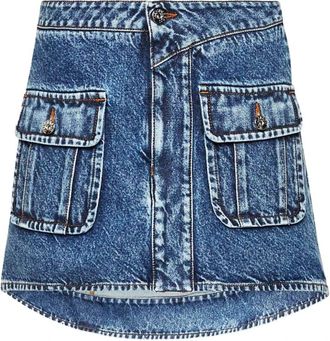 J.W.Anderson Patch Pocket Mini Rok - Dames - Spijkerrokken - Blauw - XS - Denim - Rokken