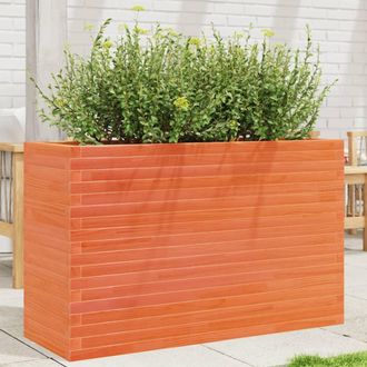 vidaXL Vidaxl - Jardinera Madera Maciza De Pino Marr&oacute;n Cera 110x40x68,5 Cm