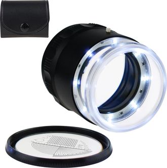 OEM Lupa De 10 Aumentos Con Distancia Focal Ajustable, Lupa Plegable Con Luz Y 8 Luces Led Para Piedras Preciosas, Joyas, Monedas Y Sellos