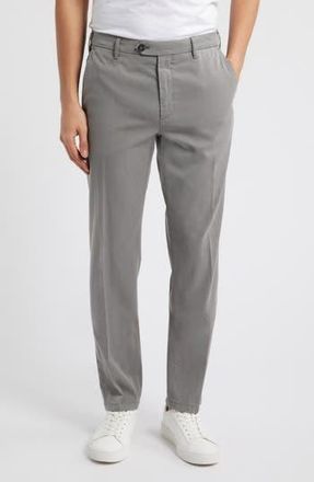 Canali Regular Fit Flat Front Comfort Twill Pants in Grey at Nordstrom Rack, Size 52R