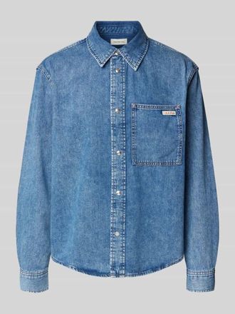 Calvin Klein Jeans Regular Fit Jeanshemd mit Label-Patch in Jeansblau, Gr&ouml;&szlig;e XS