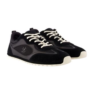Tory Burch Womens Field Sneaker Black Calfskin