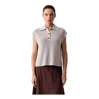 Marc O'Polo Chaleco de punto con cuello en V - Knitwear - Mujer - Beige - XS