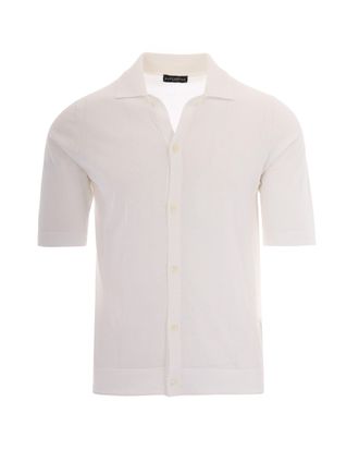 Ballantyne White Button-Up Shirt with Classic Collar and Smooth Finish