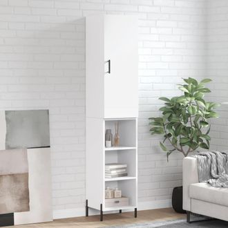 vidaXL Aparador Alto Madera Contrachapada Blanco 34,5x34x180 Cm Vidaxl
