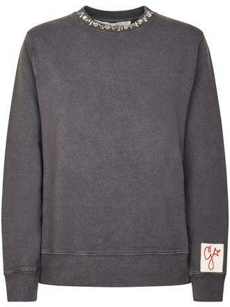 Golden Goose Golden Distressed Embroidered Cotton Sweatshirt