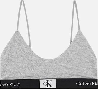 Calvin Klein Womens CK 1996 Unlined String Bralette, Grey Heather - Size: XL