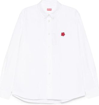 Kenzo Pop Casual Oxford Shirt - Heren - Casual Overhemden - Wit - XL - Katoen - Overhemden