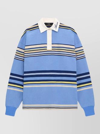 Amiri oversized striped long sleeve polo shirt