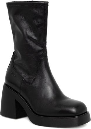 Vagabond 87 mm Brooke leren laarzen met blokhak - Zwart