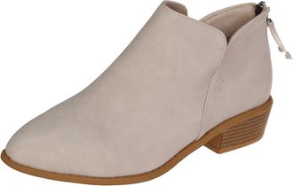 Generic Chelsea Boots for Women, Women Ankle Boots Heeled - Elegant Mid-Calf Boot Fashion Versatile Office Work Shoes with Back Zipper Autumn Solid Color Sued