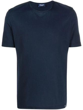 Drumohr Navy Blue Solid T-Shirt