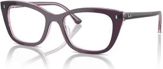 Ray-Ban 50mm Rectangle optical glasses in Violet at Nordstrom