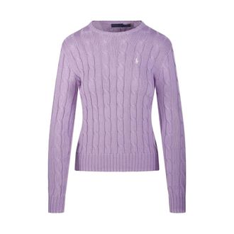 Ralph Lauren Round-neck Knitwear, female, Purple, Size: XS Julianna Long Sleeve Pullover