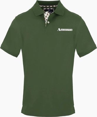 Aquascutum Mens Lacoste Lettering Collared Short Sleeve Polo Shirt - Green - Size: 2X large