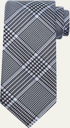 Tom Ford Mens Prince of Wales Grid Check Silk Tie