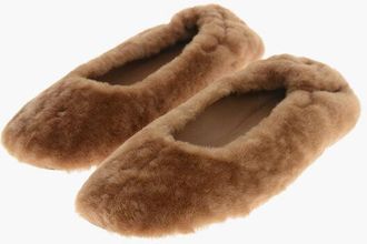 Dries Van Noten Shearling Ballet Flats with Leather Sole size 36