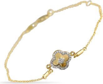 Luxury Bazaar 14K Yellow Gold 0.10ct Diamond Bracelet BR10395-Y