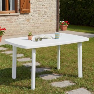 Dmora Dmora Table Rectangulaire Modulable, Made In Italy, 137 X 85 X 72 Cm, Coloris Blanc
