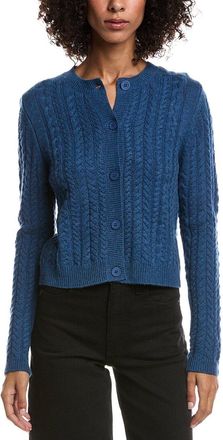 Forté Cashmere Cable Wool & Cashmere-Blend Cardigan