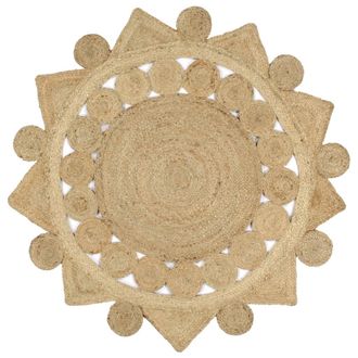 vidaXL Alfombra Hecha A Mano De Yute Trenzado 120 Cm Vidaxl