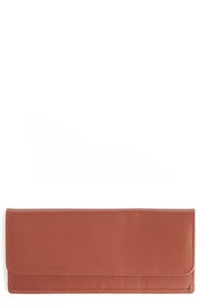Royce Leather Personalized RFID Blocking Leather Clutch Wallet in Tan - Silver Foil at Nordstrom