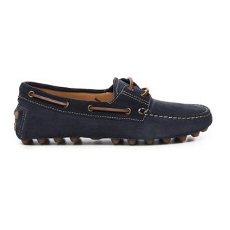 Tod's Blauwe Su&egrave;de Platte Schoenen - Heren - Bootschoenen - Blauw - 41 1/2 EU - Su&egrave;de - Schoenen