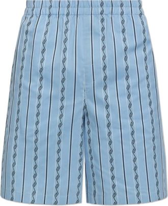 Versace Griekse Patroon Shorts - Heren - Korte Broeken - Blauw - S - Katoen - Korte Broeken