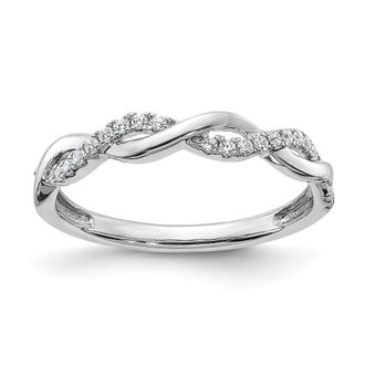 Diamond2Deal 14k White Gold Lab Grown Diamond Wedding Band Ring 0.12Ct Clarity- VS Color- G-H