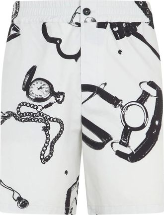 Moschino Badmode, Heren, Wit, L, Katoen, Bermuda Shorts