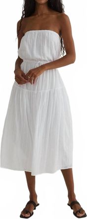 Bella Dahl Ruffle Hem Midi Dress In White